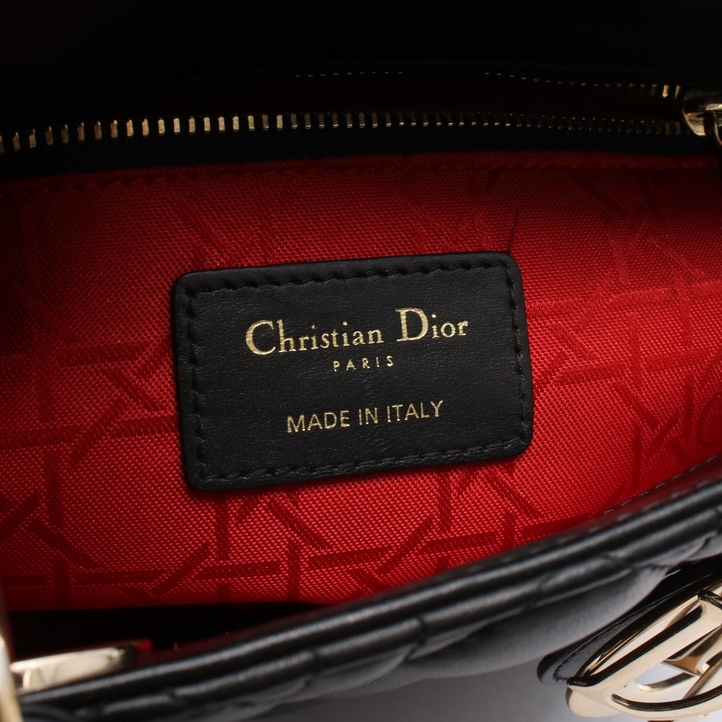 My ABCDior レディディオール スモール カナージュ 2WAY ハンドバッグ レザー ブラック クリスチャンディオール バッグ Christian Dior