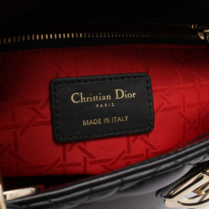 My ABCDior レディディオール スモール カナージュ 2WAY ハンドバッグ レザー ブラック クリスチャンディオール バッグ Christian Dior