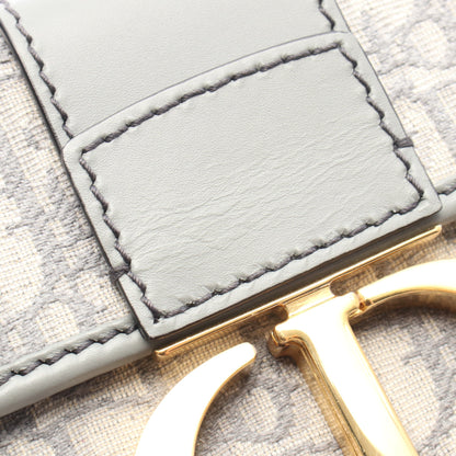 30 MONTAIGNE ボックスバッグ オブリーク ジャカード ショルダーバッグ キャンバス レザー グレー アイボリー クリスチャンディオール バッグ Christian Dior