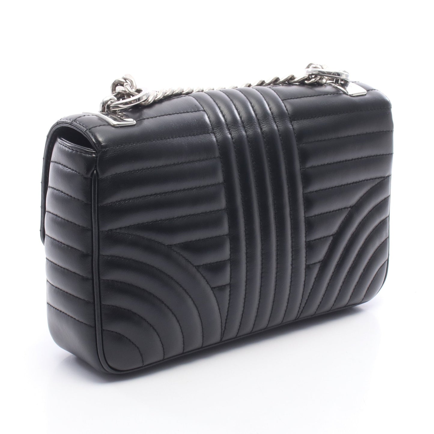 ダイアグラム チェーンショルダーバッグ ミディアム チェーンショルダーバッグ レザー ブラック プラダ バッグ PRADA