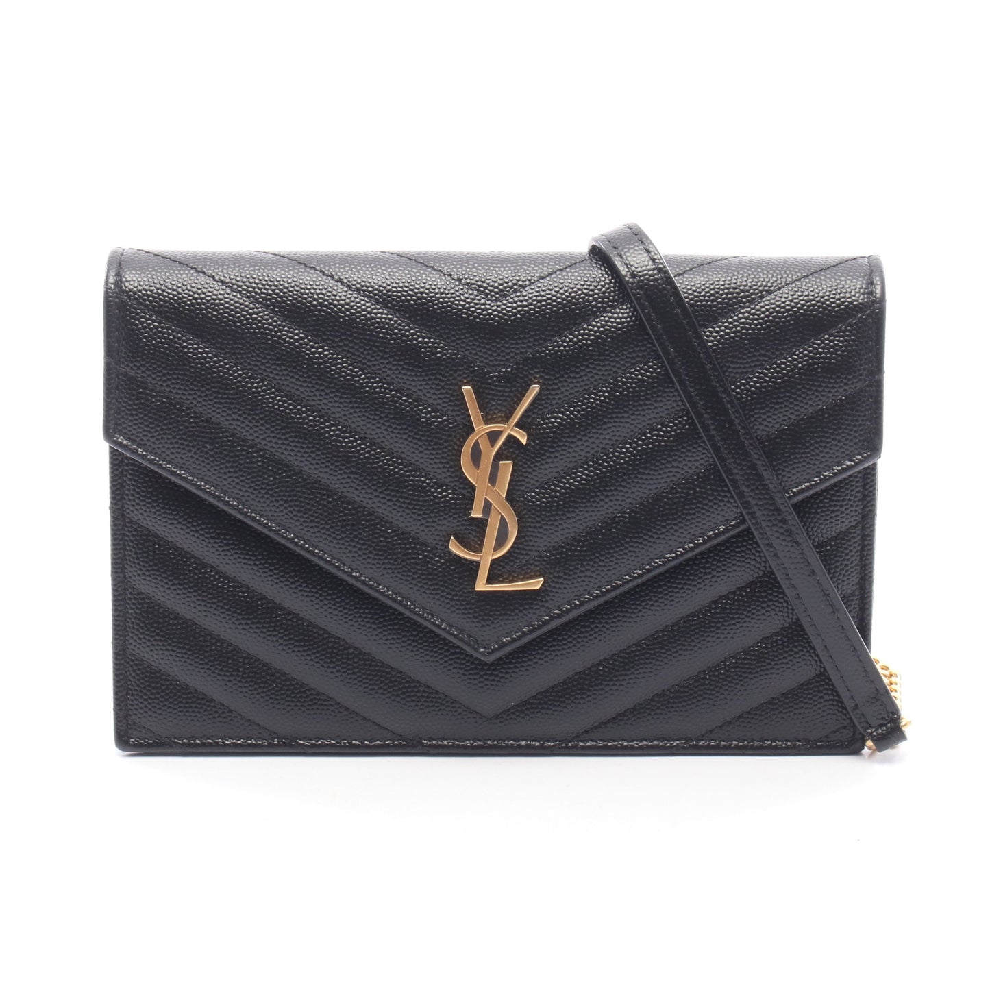 カサンドラ エンベロープ チェーンウォレット レザー ブラック サンローランパリ バッグ SAINT LAURENT PARIS