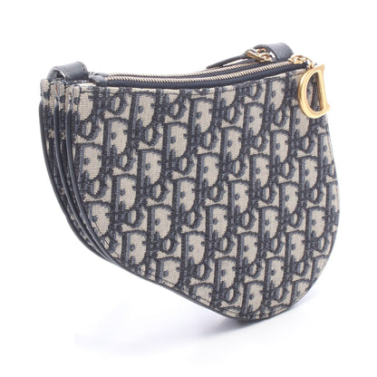 SADDLE サドル ポーチ オブリーク ショルダーバッグ キャンバス レザー ネイビー ベージュ クリスチャンディオール バッグ Christian Dior