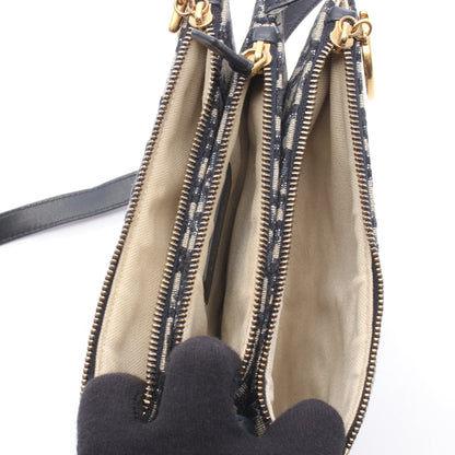 SADDLE サドル ポーチ オブリーク ショルダーバッグ キャンバス レザー ネイビー ベージュ クリスチャンディオール バッグ Christian Dior