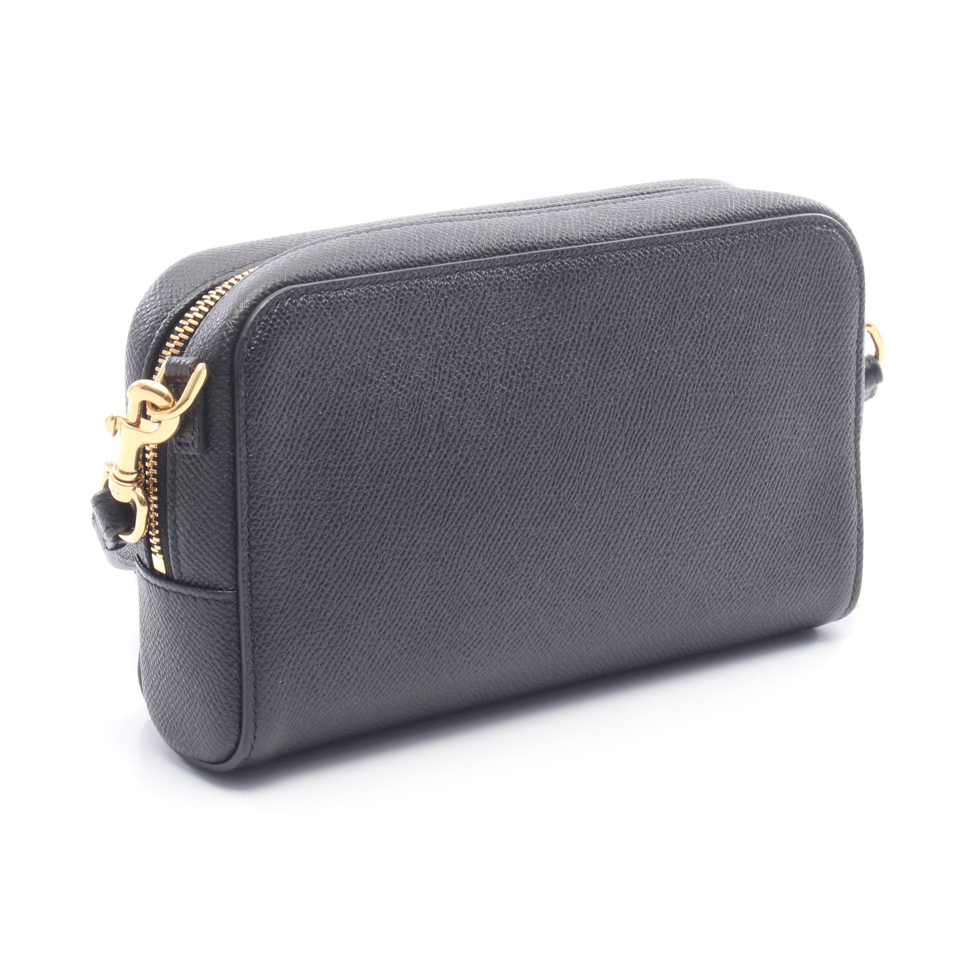 カロ ダブルポーチ ショルダーバッグ レザー ブラック クリスチャンディオール バッグ Christian Dior