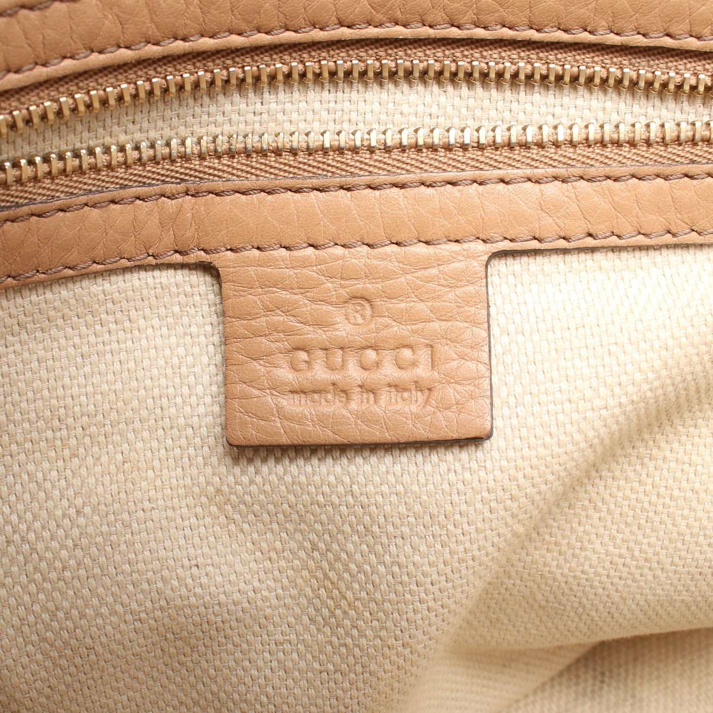 ソーホー インターロッキングG 2WAY ハンドバッグ レザー ピンクベージュ グッチ バッグ GUCCI