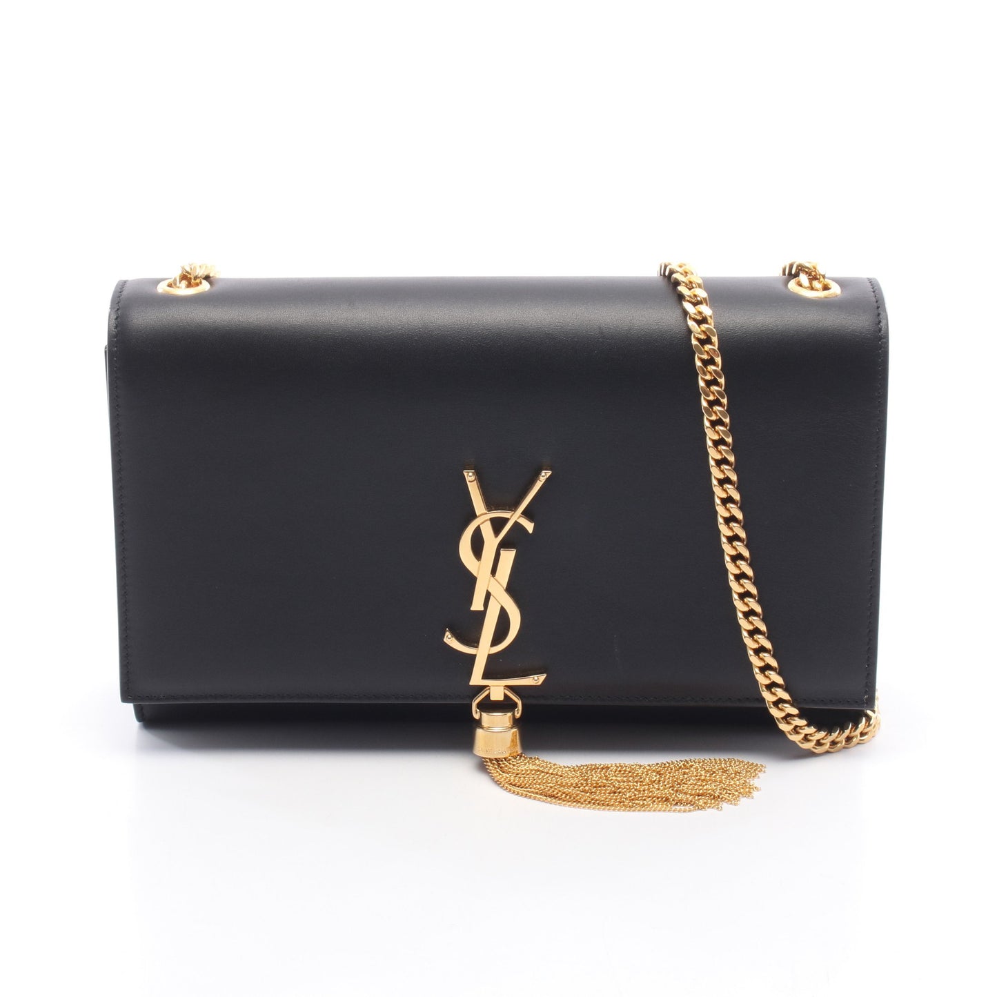 ケイト タッセル ミディアム チェーンショルダーバッグ レザー ブラック サンローランパリ バッグ SAINT LAURENT PARIS