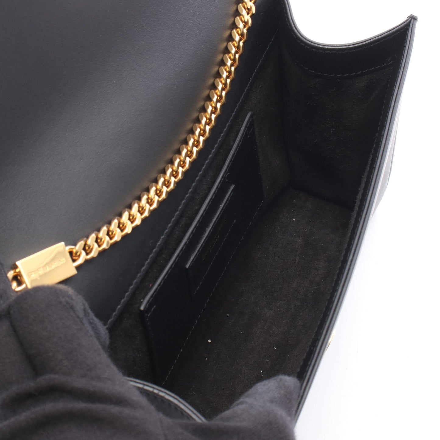 ケイト タッセル ミディアム チェーンショルダーバッグ レザー ブラック サンローランパリ バッグ SAINT LAURENT PARIS