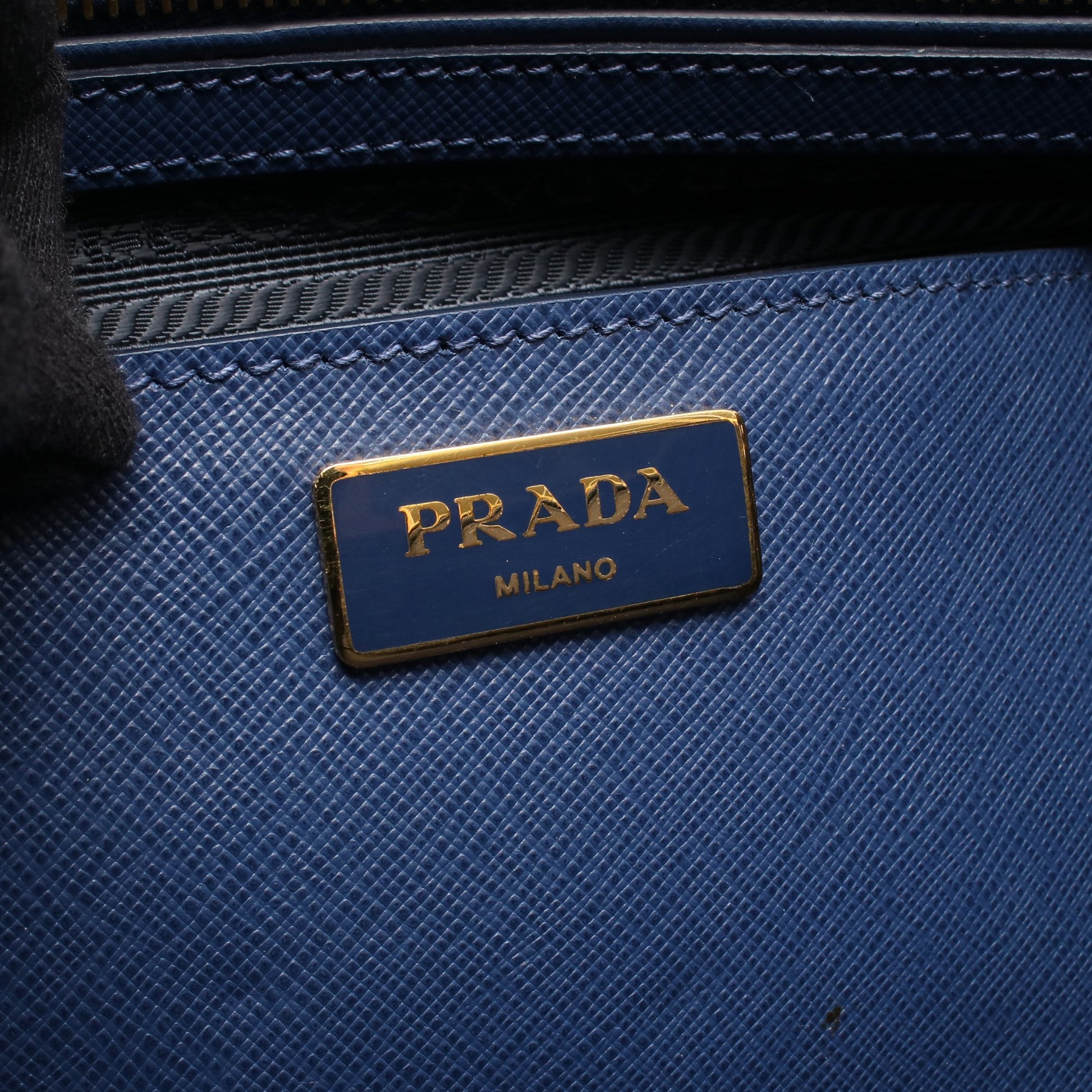 SAFFIANO LUX ガレリア 2WAY ハンドバッグ サフィアーノレザー ブルー プラダ バッグ PRADA