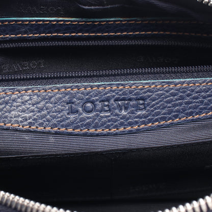センダ ハンドバッグ レザー ネイビー エメラルドグリーン ロエベ バッグ LOEWE