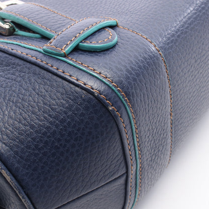 センダ ハンドバッグ レザー ネイビー エメラルドグリーン ロエベ バッグ LOEWE
