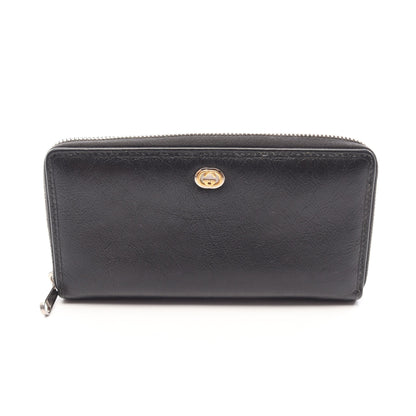 ラウンドファスナー長財布 レザー ブラック グッチ 財布・小物 GUCCI
