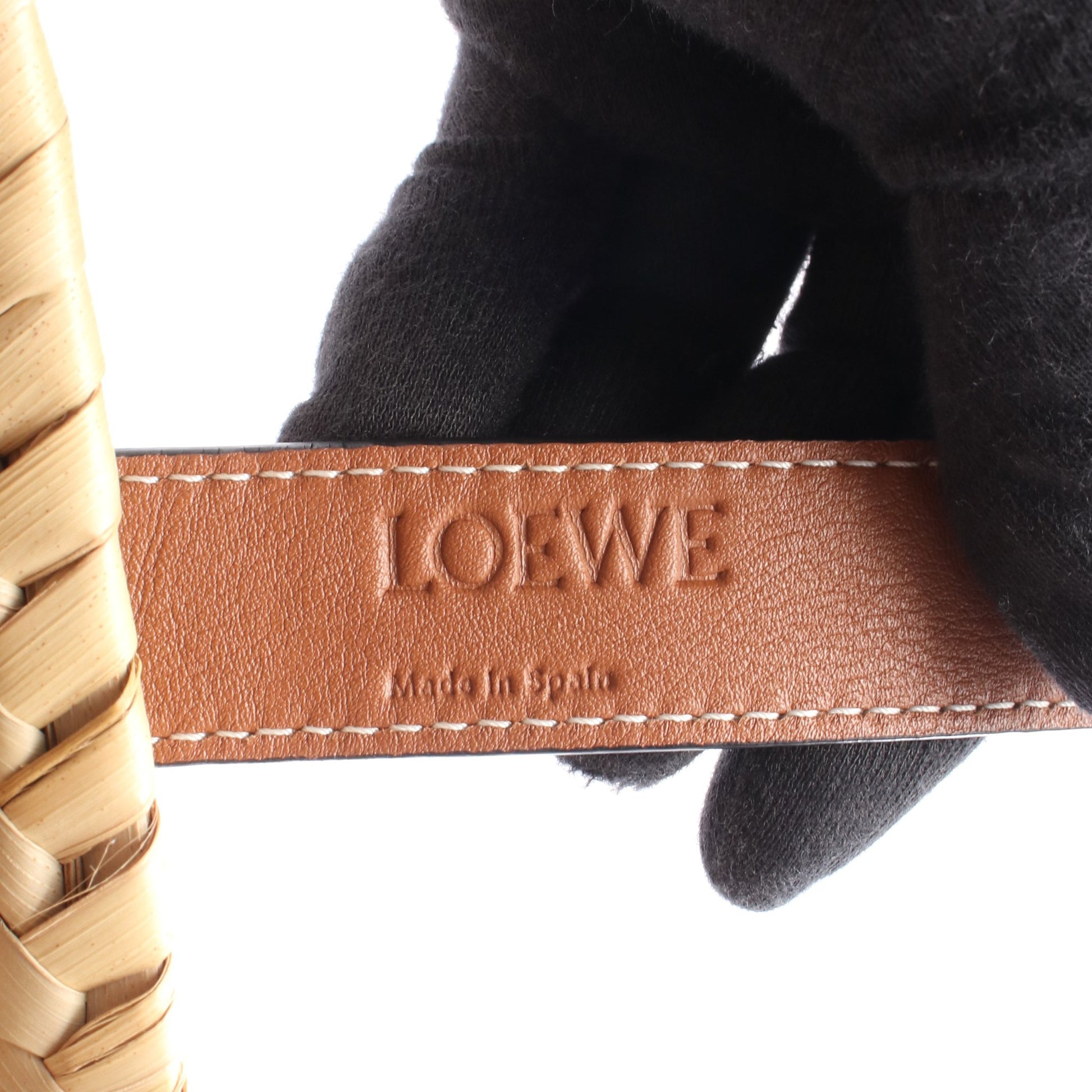 バスケットバッグ ラージ かごバッグ ショルダーバッグ ラフィア レザー ベージュ ブラウン ブルー ロエベ バッグ LOEWE