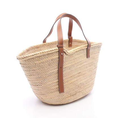 バスケットバッグ ラージ かごバッグ ショルダーバッグ ラフィア レザー ベージュ ブラウン ブルー ロエベ バッグ LOEWE