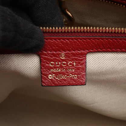 GUCCI × ドラえもん GGスプリーム 2WAY ショルダーバッグ トートバッグ PVC レザー ブラウン レッド マルチカラー グッチ