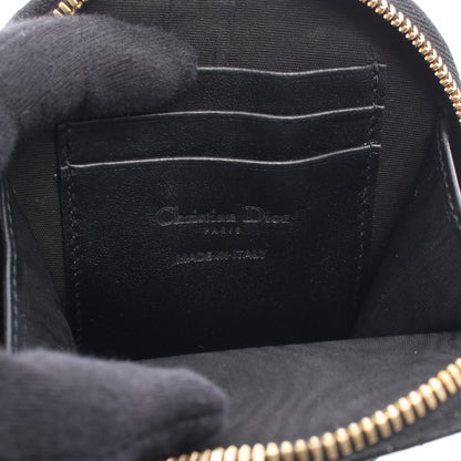 LADY DIOR レディディオール フォンホルダー カナージュ ハンドバッグ レザー ブラック クリスチャンディオール
