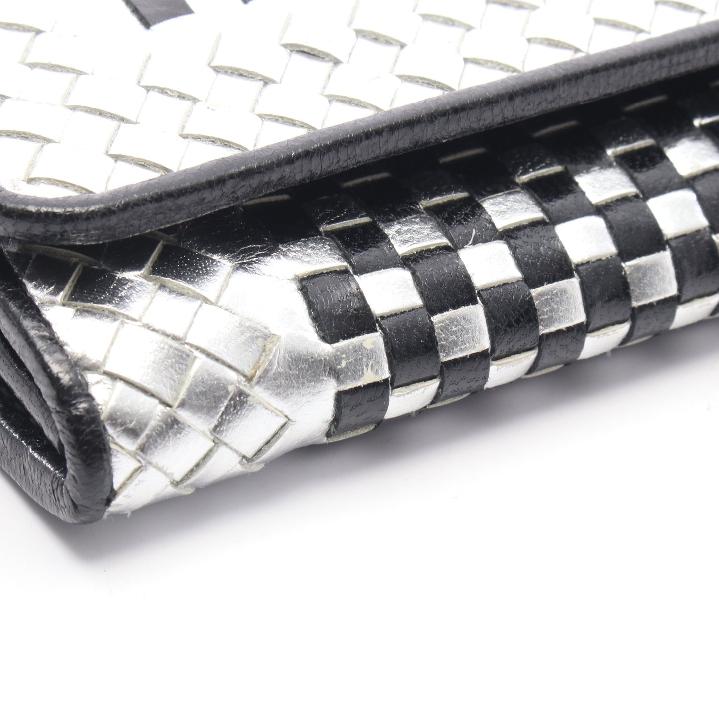 MADRAS 二つ折り長財布 レザー シルバー ブラック プラダ 財布・小物 PRADA