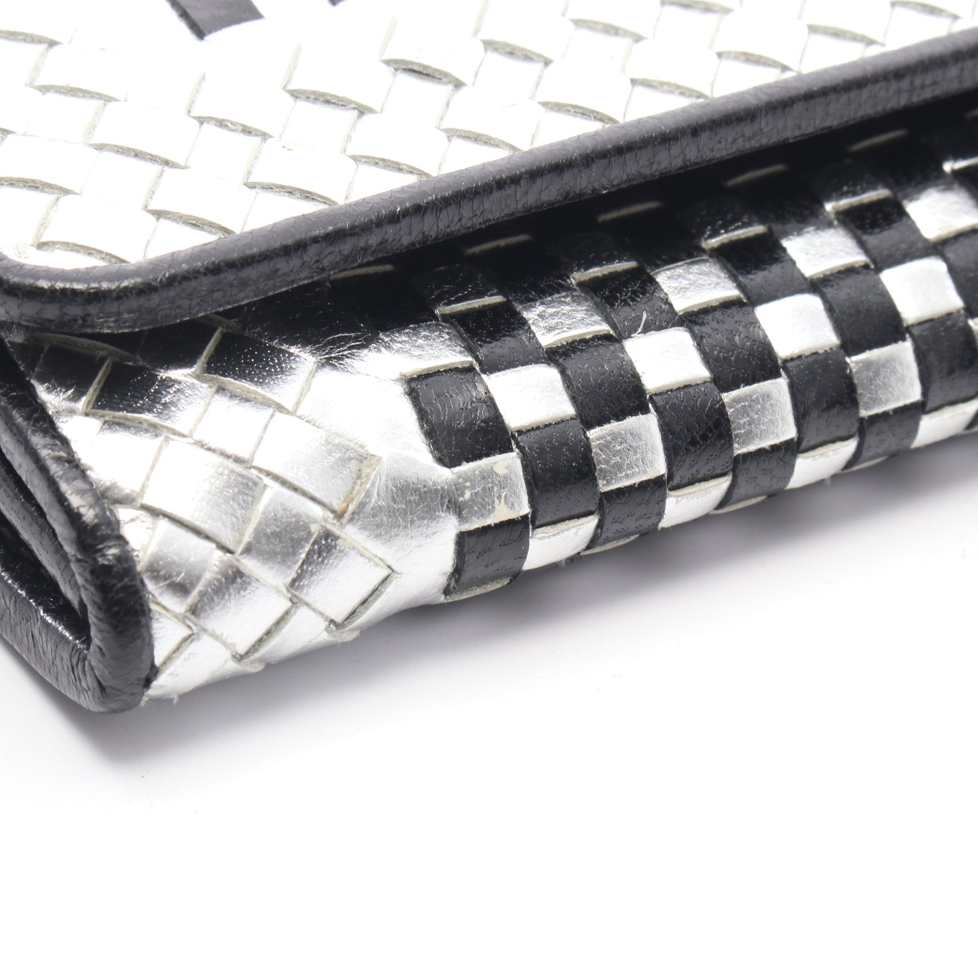 MADRAS 二つ折り長財布 レザー シルバー ブラック プラダ 財布・小物 PRADA