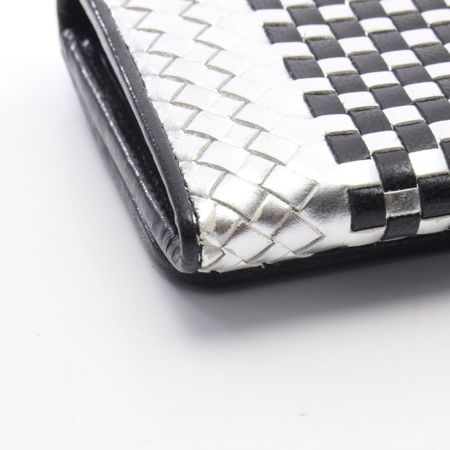 MADRAS 二つ折り長財布 レザー シルバー ブラック プラダ 財布・小物 PRADA