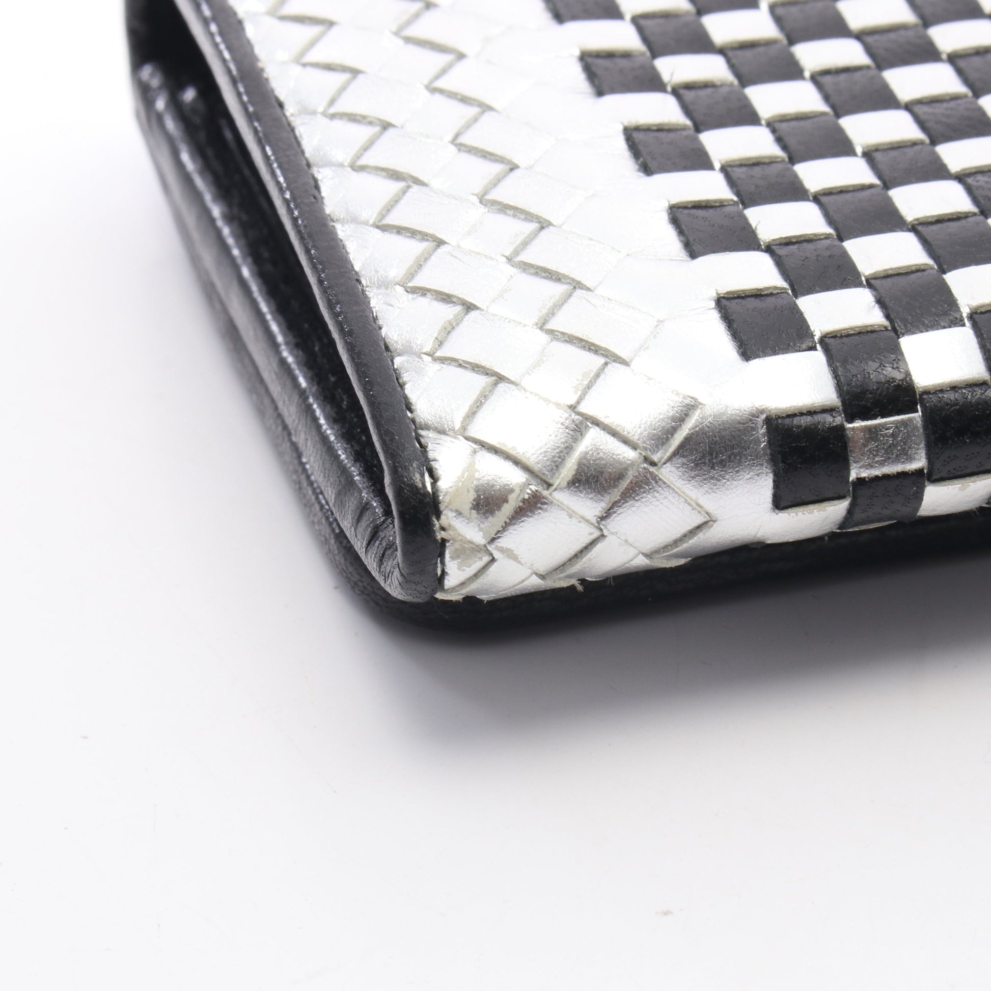 MADRAS 二つ折り長財布 レザー シルバー ブラック プラダ 財布・小物 PRADA
