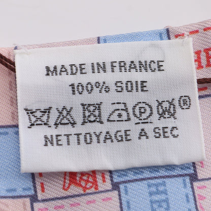 ツイリー Bolduc au Carre リボン スカーフ シルク ライトブルー ライトピンク マルチカラー エルメス