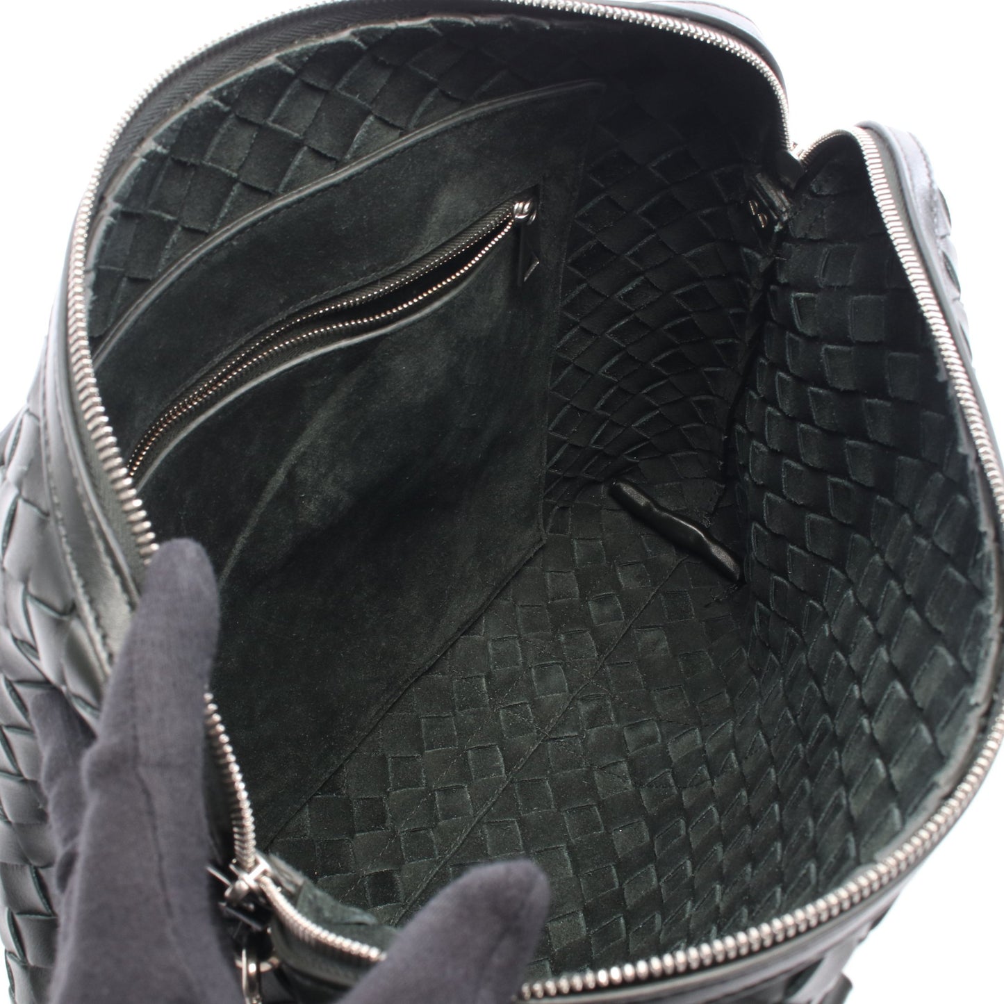 イントレチャート 2WAY ブリーフケース レザー ダークグリーン ボッテガヴェネタ バッグ BOTTEGA VENETA