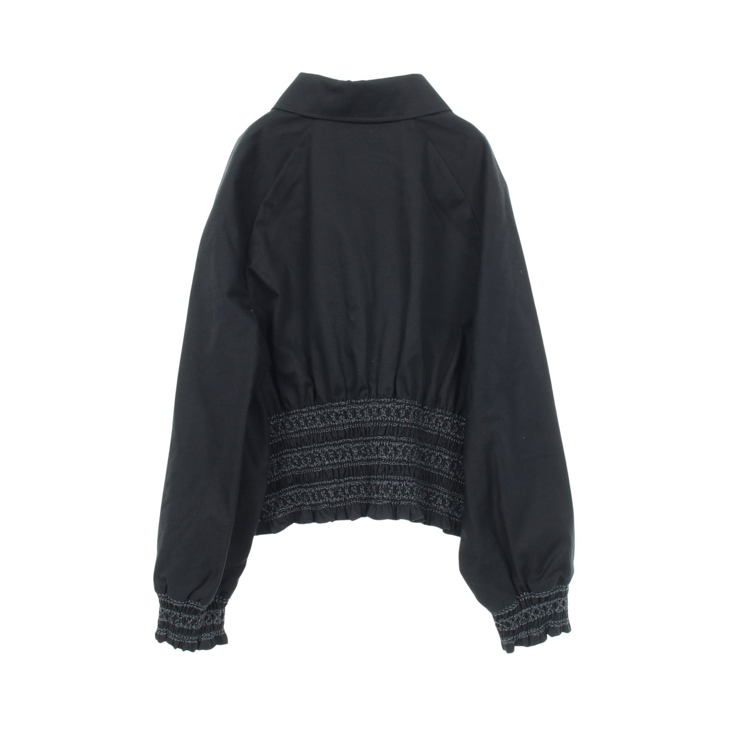 Veste taille brodee a smocks テール ブロデ ア スモック ジャケット コットン ネイビー エルメス