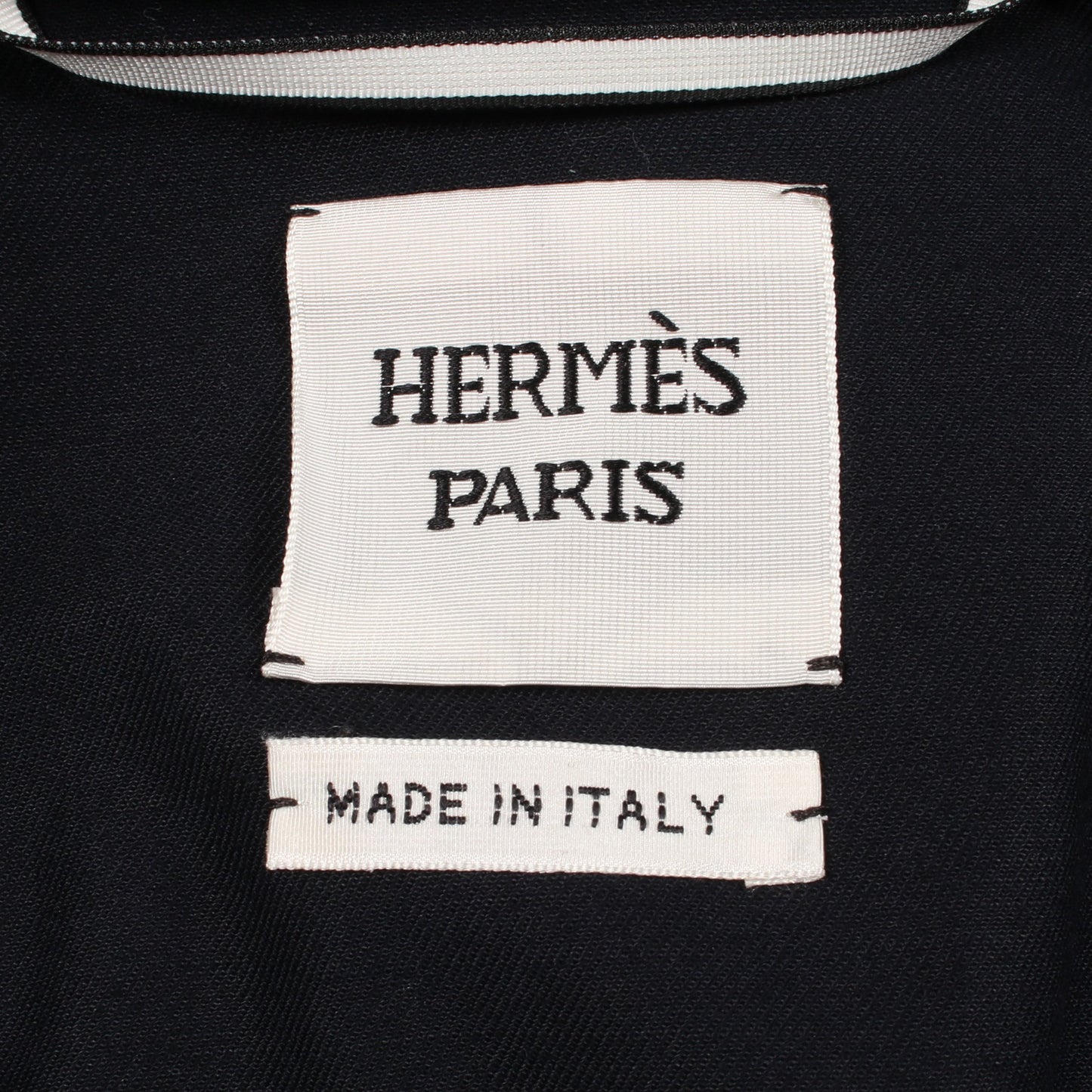 Veste taille brodee a smocks テール ブロデ ア スモック ジャケット コットン ネイビー エルメス