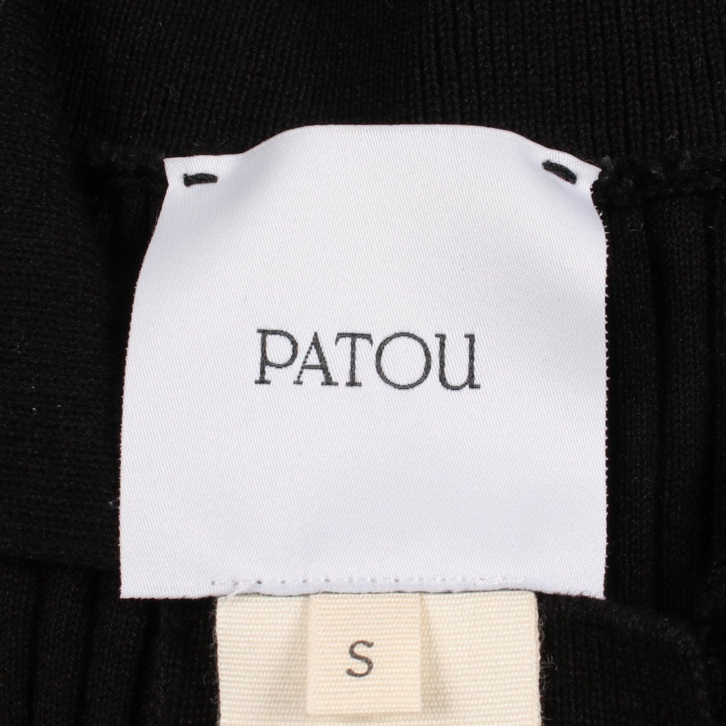 リブニット ポロシャツ コットン ブラック パトゥ トップス PATOU
