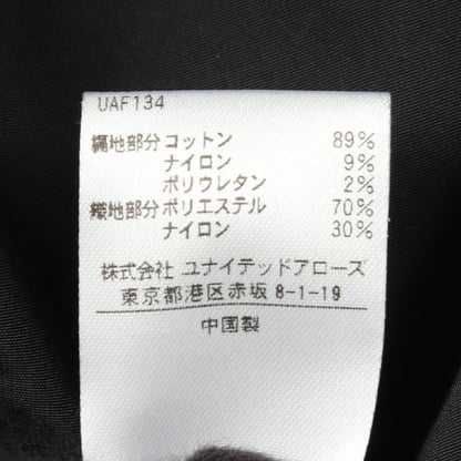 16Gxタフタ ニット切替 七分袖 ワンピース コットン ナイロン ブラック ドゥロワー ワンピース Drawer