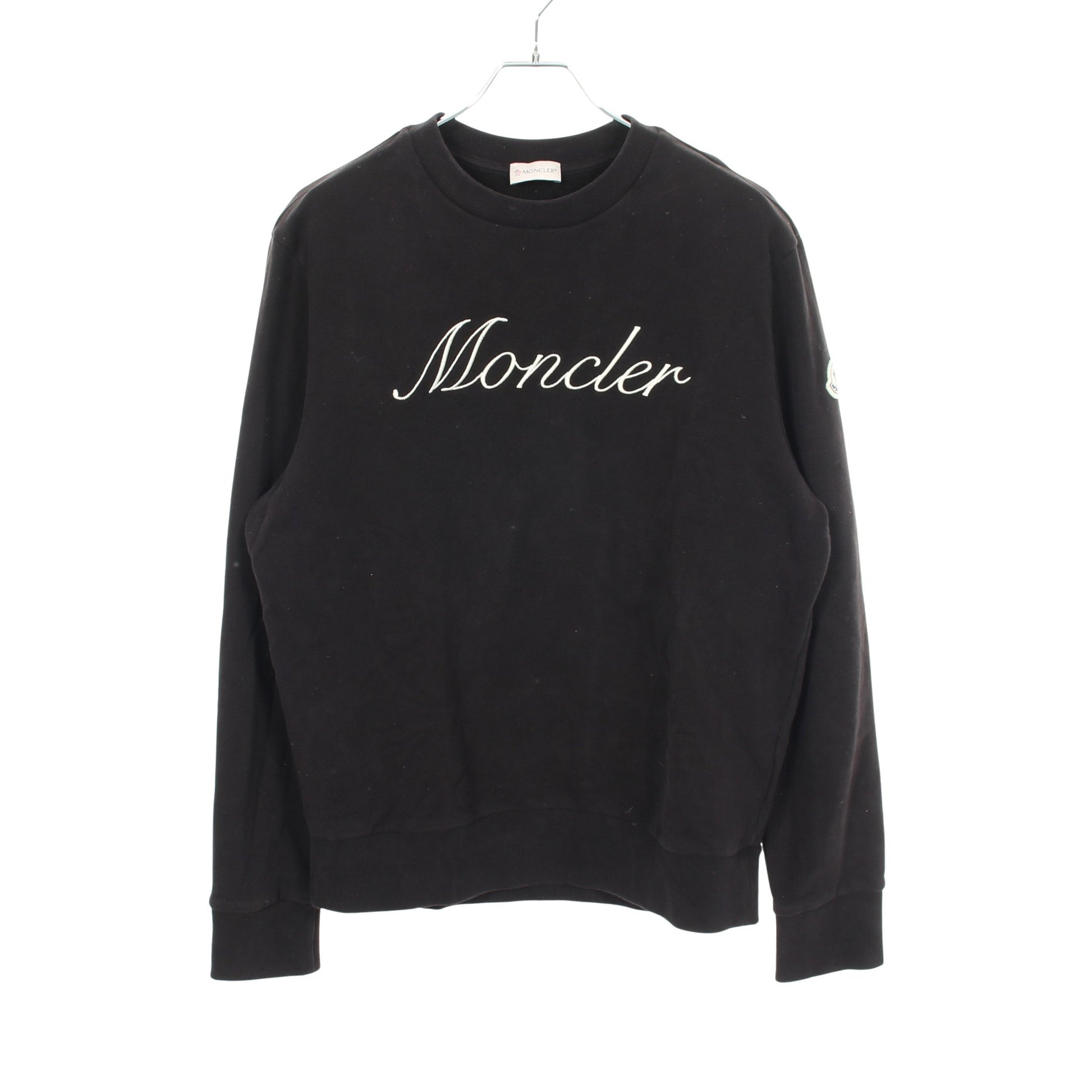ロゴ刺繍 スウェットシャツ コットン ブラック モンクレール トップス MONCLER