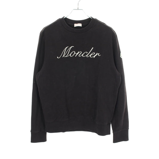 ロゴ刺繍 スウェットシャツ コットン ブラック モンクレール トップス MONCLER