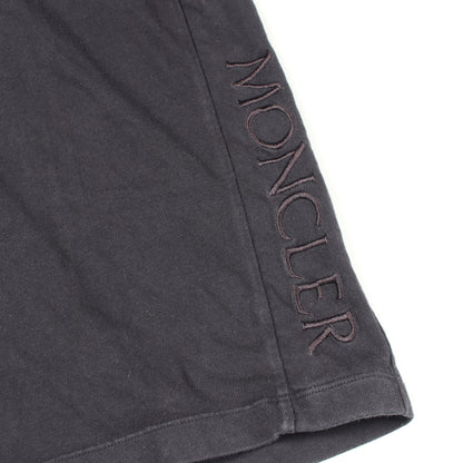 ロゴ刺繍 半袖Tシャツ コットン ブラック モンクレール トップス MONCLER