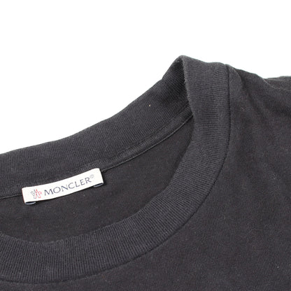 ロゴ刺繍 半袖Tシャツ コットン ブラック モンクレール トップス MONCLER