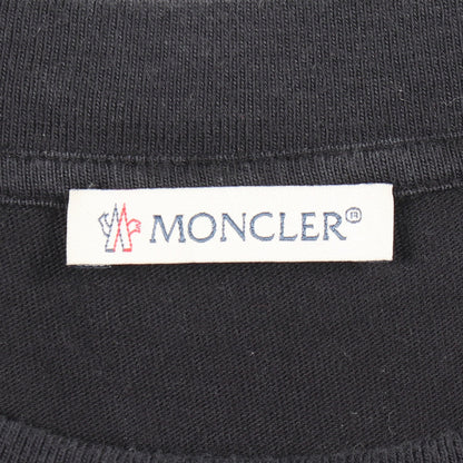 ロゴ刺繍 半袖Tシャツ コットン ブラック モンクレール トップス MONCLER