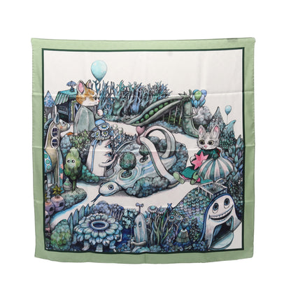 GUCCI × ヒグチユウコ GG柄 スカーフ シルク グリーン マルチカラー グッチ