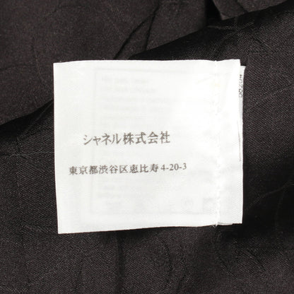 ツイード ノーカラージャケット ウール ブラック シャネル アウター CHANEL