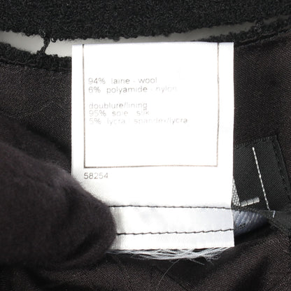 ツイード ノーカラージャケット ウール ブラック シャネル アウター CHANEL
