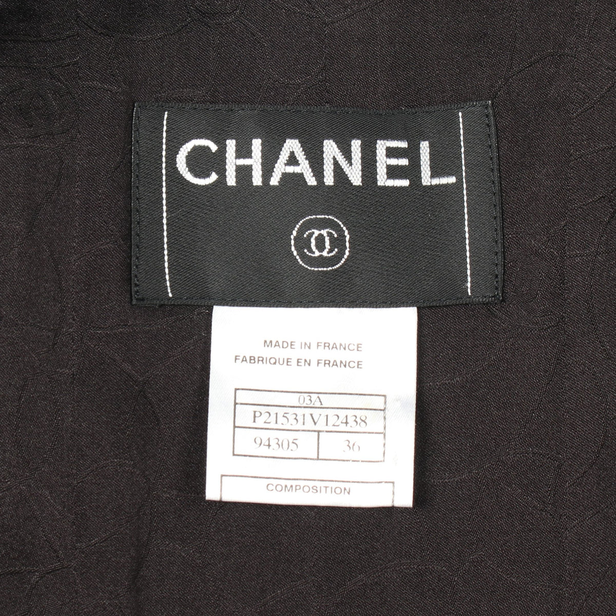 ツイード ノーカラージャケット ウール ブラック シャネル アウター CHANEL