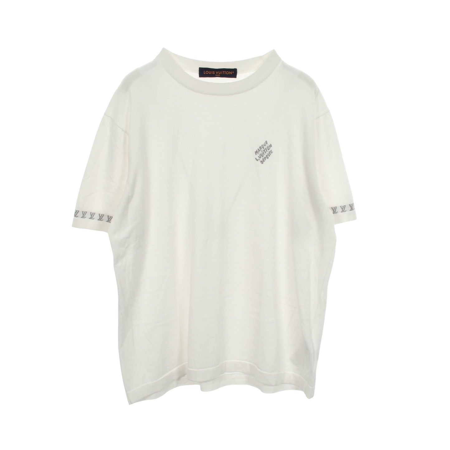ロゴ ニット 半袖Tシャツ コットン ホワイト グレー ルイヴィトン