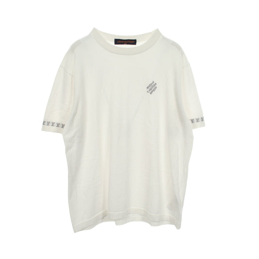 ロゴ ニット 半袖Tシャツ コットン ホワイト グレー ルイヴィトン トップス LOUIS VUITTON