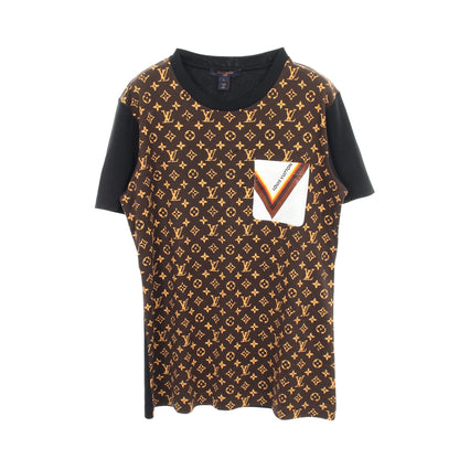 レトロモノグラム ポケット付き 半袖Tシャツ コットン ブラック ブラウン ルイヴィトン