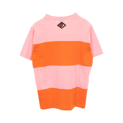 ワッペン付き 半袖Tシャツ コットン ピンク オレンジ バーバリー