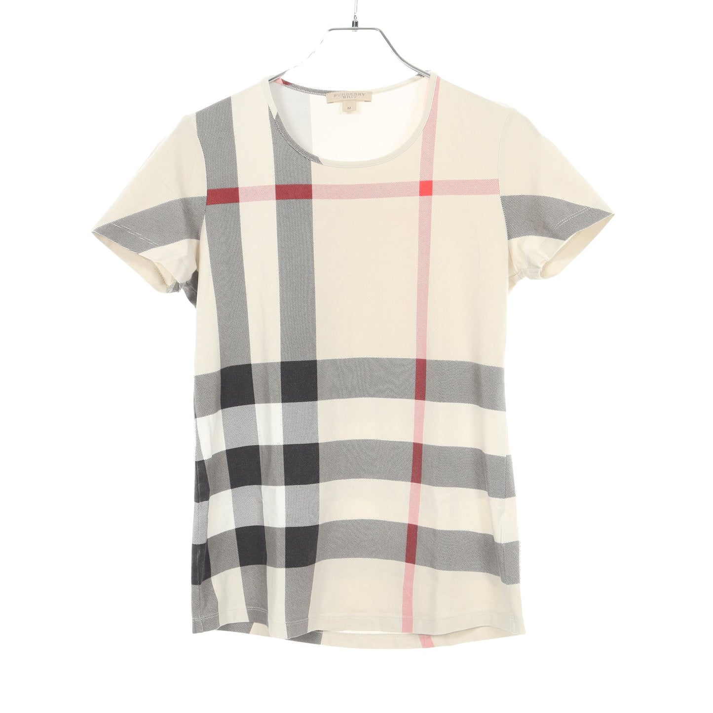 チェック 半袖Tシャツ コットン ライトグレー ブラック レッド バーバリーブリット