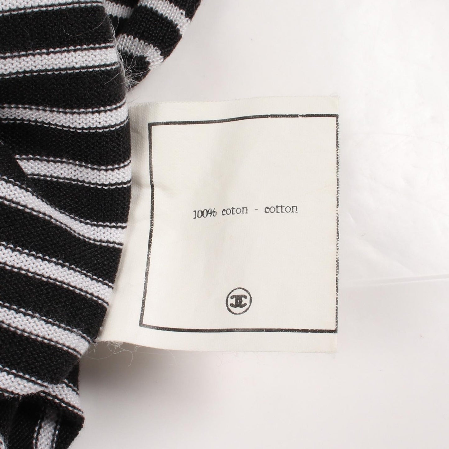 ココマーク ボーダー タンクトップ コットン ホワイト ブラック シャネル トップス CHANEL