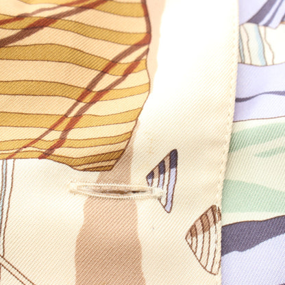 Charmes des plages normandes ジレ ベスト シルク アイボリー マルチカラー エルメス