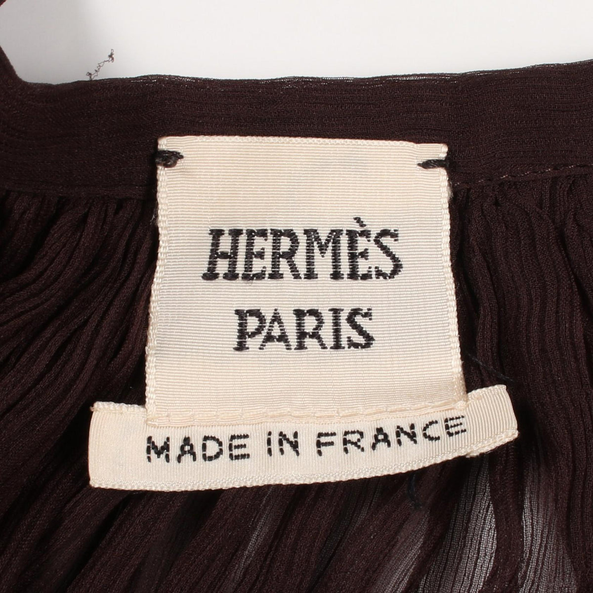 シフォン ラップスカート シルク ダークブラウン エルメス ボトムス HERMES