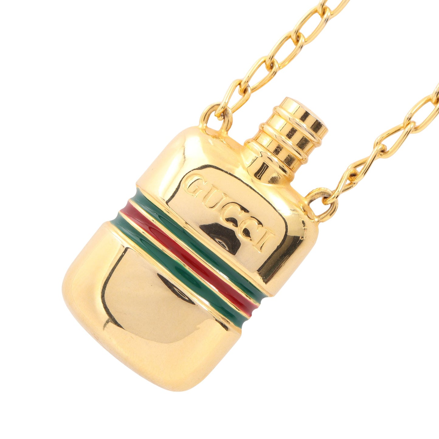 パフュームボトル ロング ネックレス GP ゴールド グリーン レッド グッチ