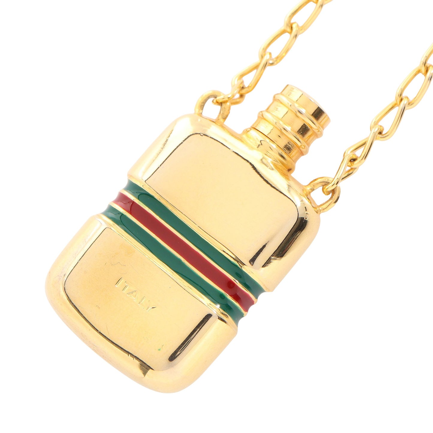 パフュームボトル ロング ネックレス GP ゴールド グリーン レッド グッチ