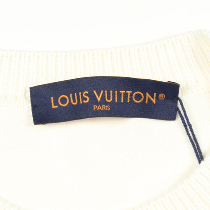 LVロゴ刺繍 半袖 ニット コットン オフホワイト ルイヴィトン