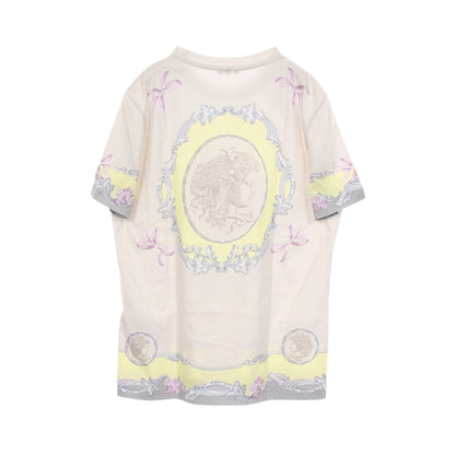 メデューサ 半袖Tシャツ コットン ベージュ マルチカラー ヴェルサーチ